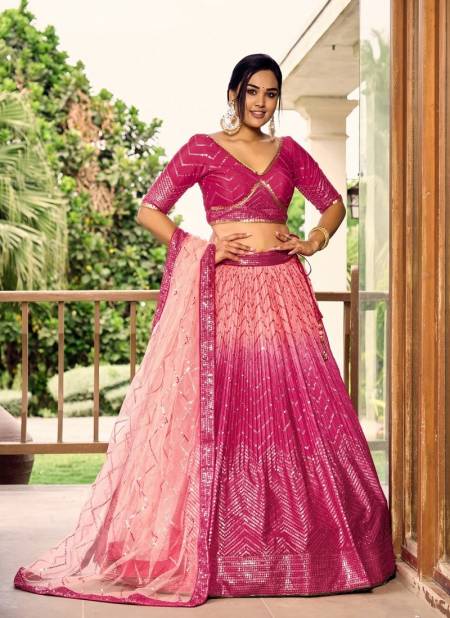 Pink Colour Kimaya By Zeel Clothing Wedding Chinon Lehenga Choli Wholesale Shop In Surat 5057-Pink