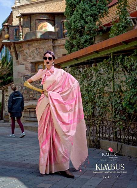 Pink Colour Kimbus Silk By Rajtex Handloom Weaving Saree Wholesale Price In Surat 374006