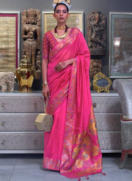 Pink Colour Konika Organza Rajtex Wholesale Designer Sarees Catalog 314007