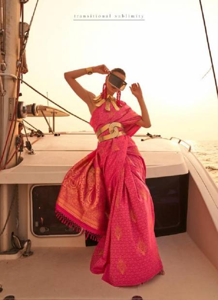 Pink Colour Koroko Silk By Rajtex Silk Saree Catalog 308004