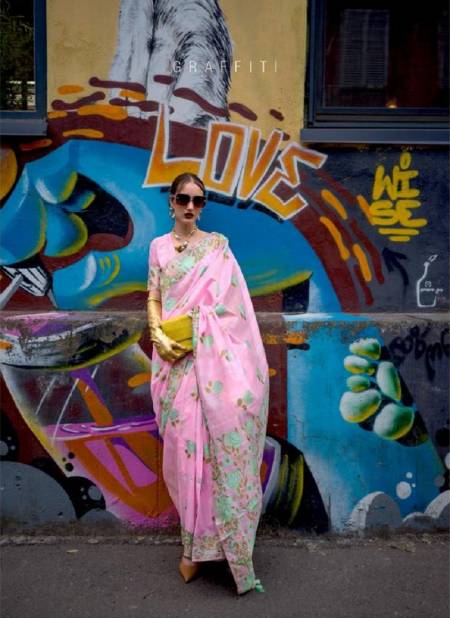 Pink Colour Krafitti Silk By Rajtex Silk Designer Saree Catalog 355003