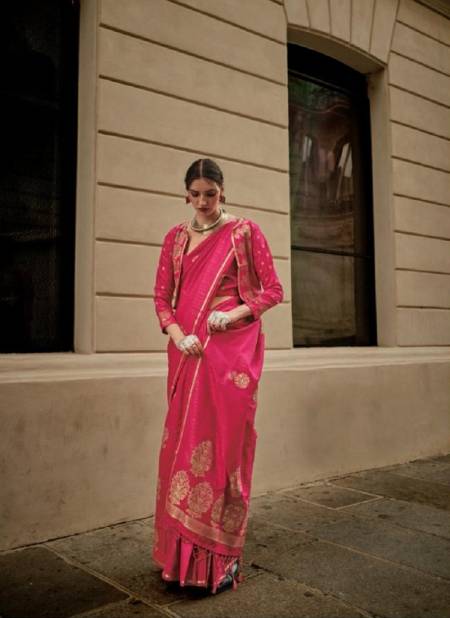 Pink Colour Krinicle Silk By Rajtex Designer Saree Catalog 344005