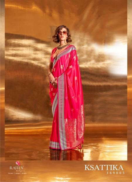 Pink Colour Ksattika By Rajtex Handwoven Satin Silk Sarees Wholesale Market In Surat 369005