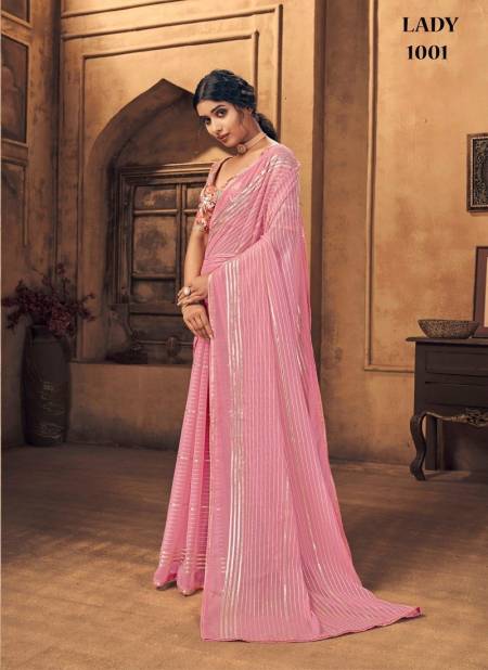 Pink Colour Lady By Fashion Lab Designer Saree Catalog 1001