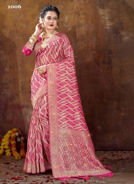 Pink Colour Lajja By Sangam Wedding Saree Catalog 1006