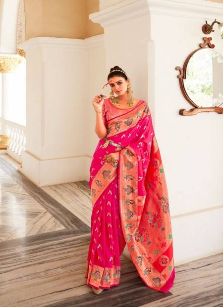 Pink Colour Love Birds By Rajpath Pure Heavy Silk Designer Saree Catalog 141007