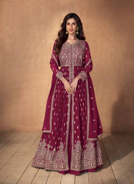Pink Colour Madhubala By Aashirwad Georgette Designer Readymade Suit Catalog 9851