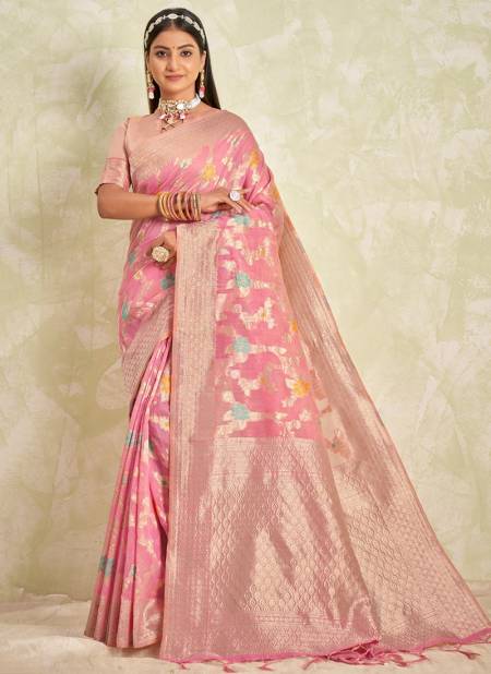 Pink Colour Madhulika Sangam Colours Wholesale Wedding Wear Sarees Catalog 1005