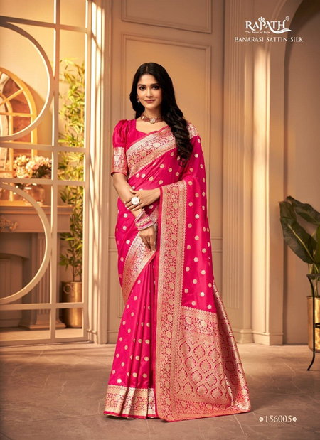 Pink Colour Madhura Banarashi By Rajpath Banarasi Sattin Silk Wholesale Sarees In India 156005