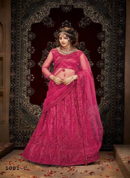 Pink Colour Maharani 1001 Colour Edition By Mrudangi Wedding Lahenga Choli Online Wholesale 1001-C
