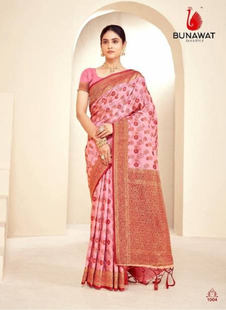 Pink Colour Majesrik Silk By Bunawat Printed Paithani Silk Saree Wholesale Clothing Distributors In India 1004