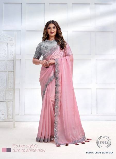 Pink Colour Majestica 23500 By Mahotsav Party Wear Saree Best Wholesale Shop In Surat 23522