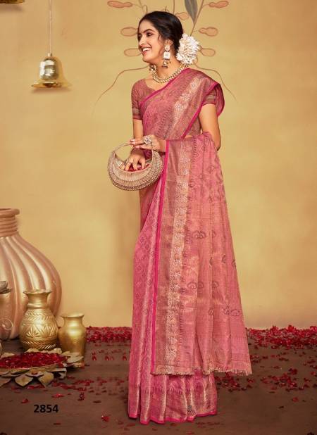 Pink Colour Manikarnika Sangam Festive Wear Wholesale Banarasi Silk Sarees Catalog 2854