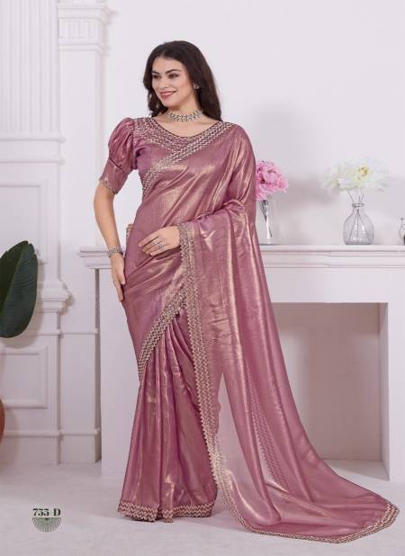 Pink Colour Mehek 755 A TO E Raina Net Party Wear Saree Wholesale Price In Surat 755-D