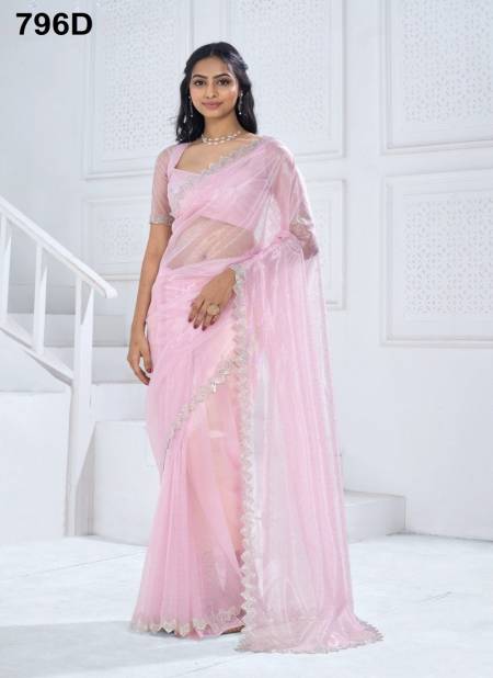 Pink Colour Mehek 796 A TO E Soft Organza Party Wear Saree Wholesale market In Surat With Price 796 D