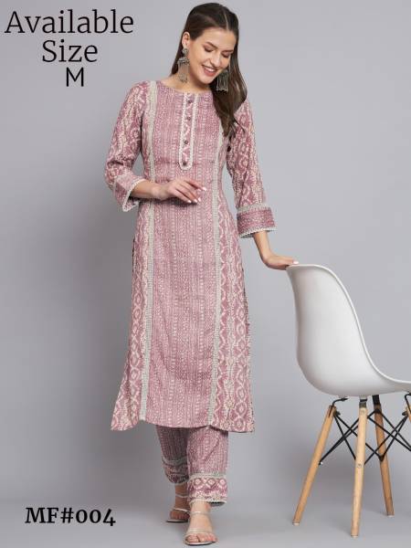 Pink Colour Mesmora Heavy Printed Soft Poly Kurti With Bottom Wholesale Market in Surat With Price MF004
