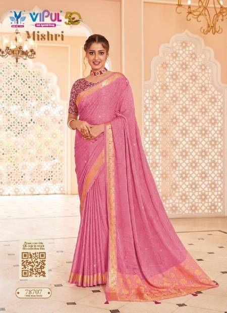 Pink Colour Mishri By Vipul Weaving Sarees Wholesale Clothing Distributors In India 78707