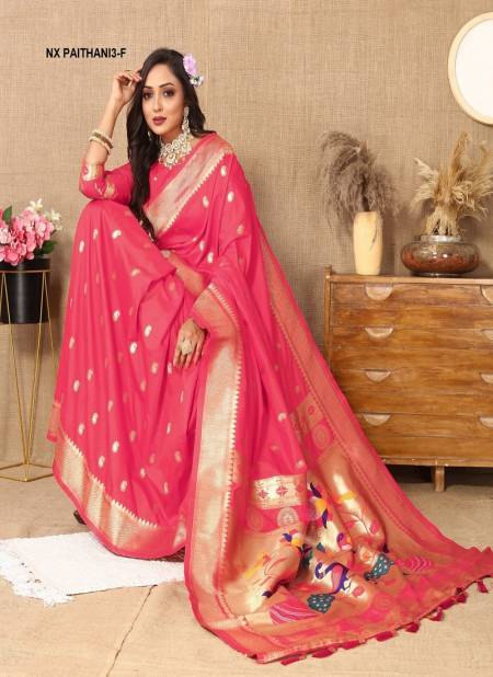 Pink Colour NX Paithani 3 by Murti Nx Paithani Silk Sarees Wholesale Shop In India NX Paithani-F