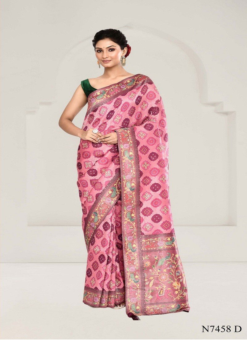 Pink Colour Narayani Silk By Mahotsav Daily Wear Saree Orders In India N7458D