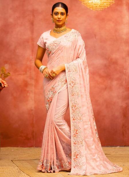Pink Colour Nimaya Jeenat Designer Wholesale Party Wear Sarees N7167