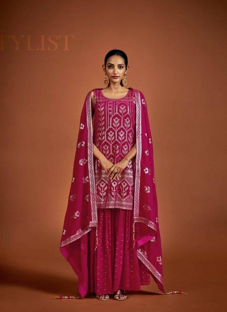 Pink Colour Noorani Saga 5 By Arya Design Georgette Salwar Suit Catalog 56002