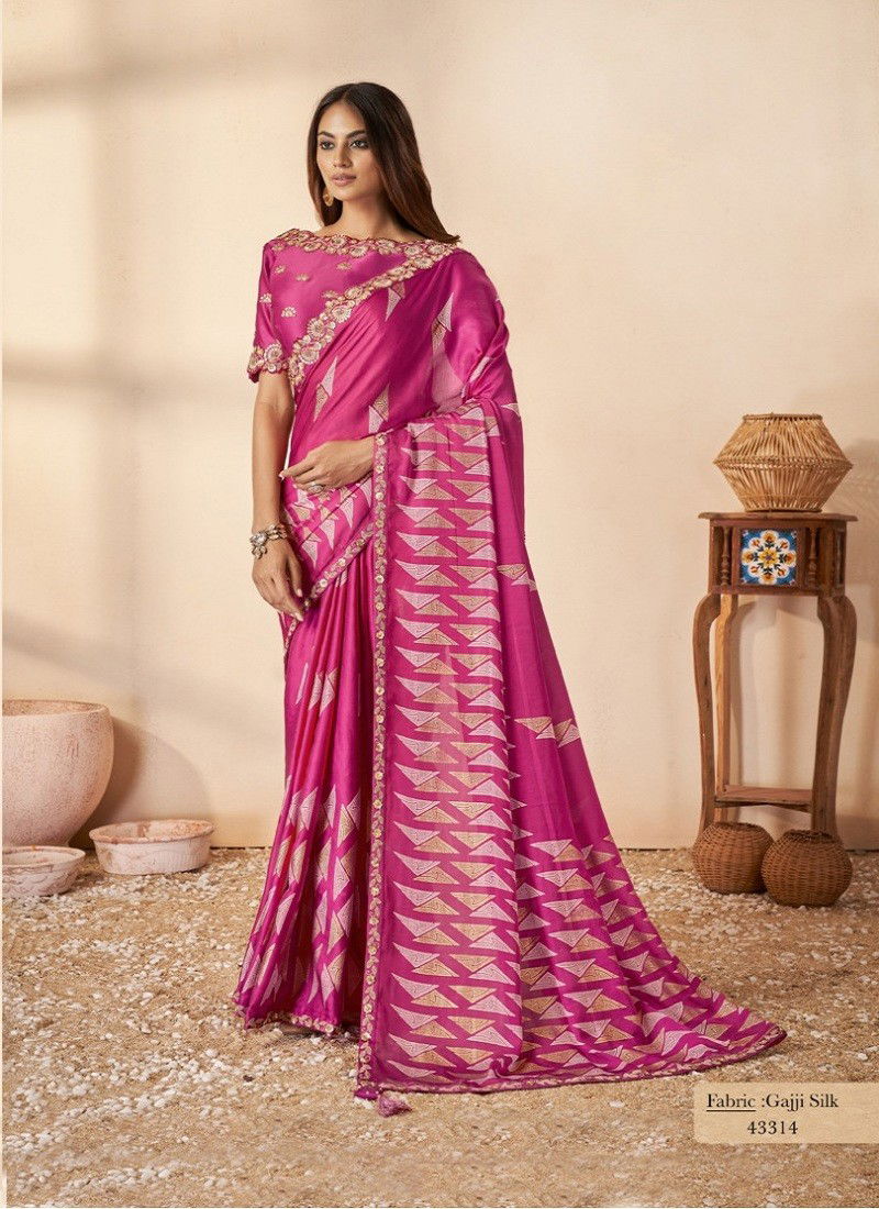 Pink Colour Norita Royal 43300 Swasti By Mahotsav Gajji Silk Designer Saree Wholesale Price In Surat 43314