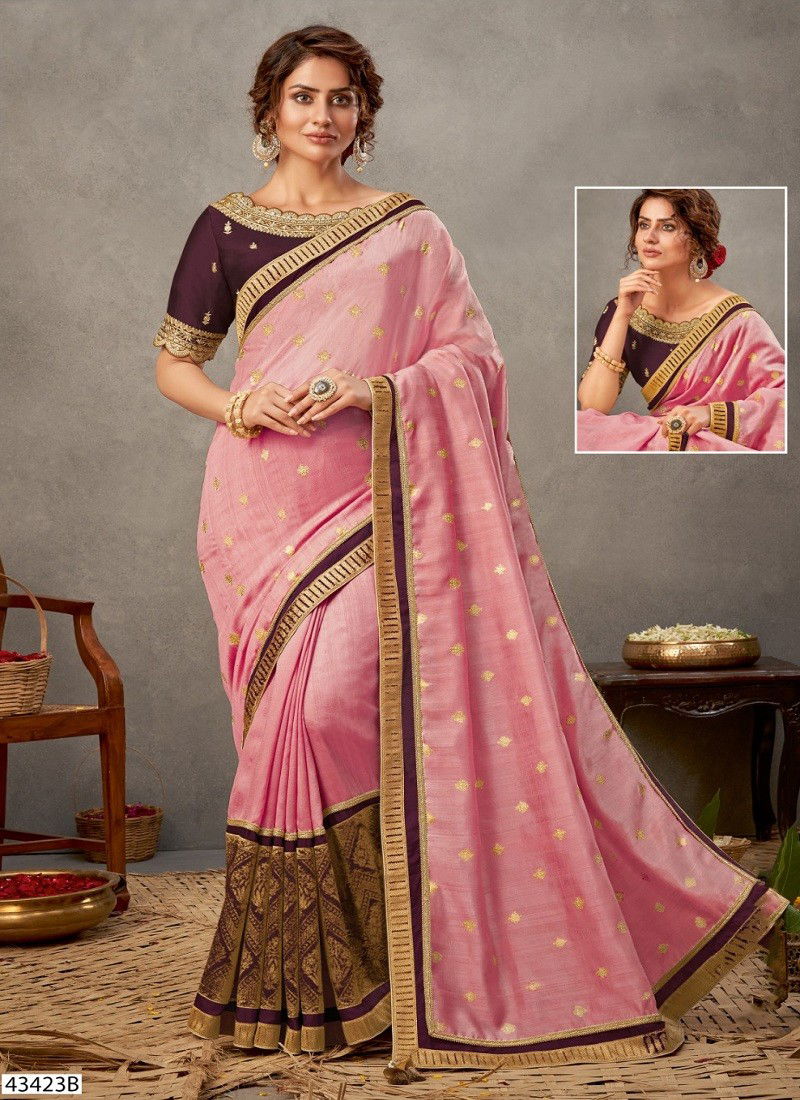 Pink Colour Norita Vol 2 By Mahotsav Wedding Wear Designer Saree Wholesalers In Delhi 43423-B