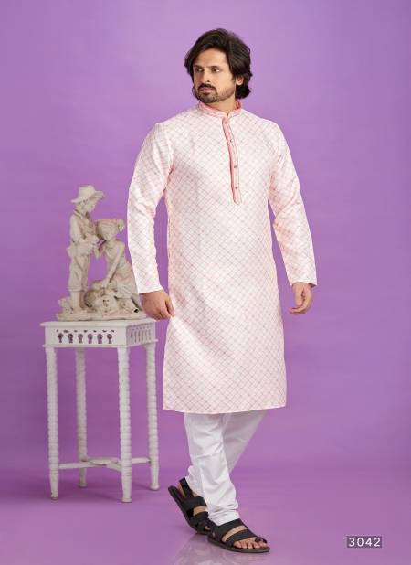Pink Colour Occasion Mens Wear Pintux Stright Kurta Pajama Wholesale Exporters In India 3042