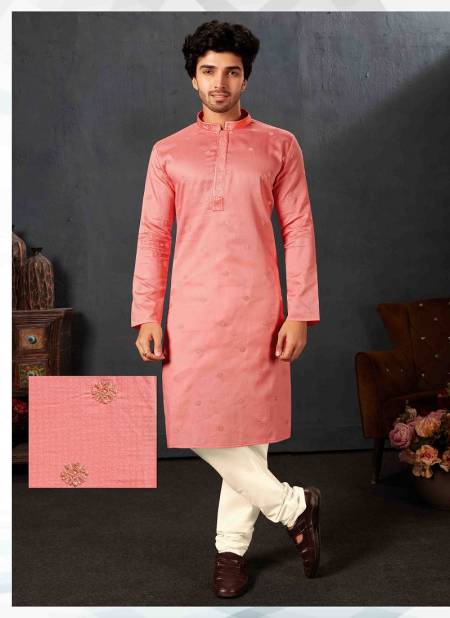 Pink Colour Occasion Wear Mens Kurta Pajama Wholesale Market In Surat With Price 1612-4