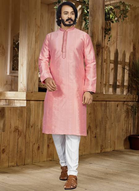 Pink Colour Outluk 119 Festive Wear Mens Kurta Pajama Catalog 119001