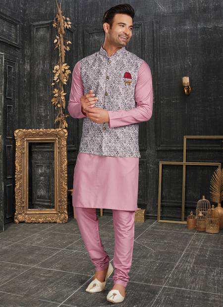 Pink Colour Outluk Vol 68 A Festive Wear Wholesale Modi Jacket Kurta Pajama 68006 A