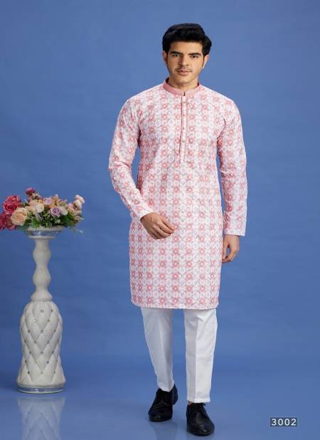 Pink Colour Party Mens Wear Pintux Stright Kurta Pajama Wholesale Online 3002