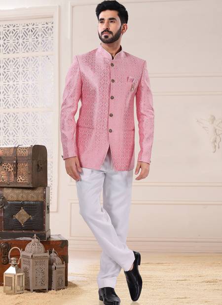 Pink Colour Party Wear Mens Wholesale Jodhpuri Suit Catalog 1827
