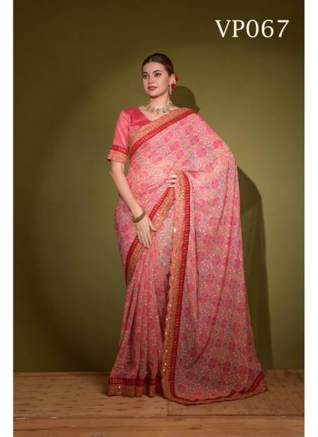 Pink Colour Patola Velley By Fashion Berry Printed Saree Catalog 67