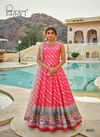 Pink Colour Peshwani By Virasat Cherry Silk Printed Wedding Wear Gown With Dupatta Suppliers In India 4001