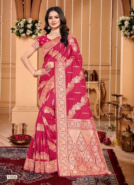 Pink Colour Plazzo Silk Vol 1 By Bunawat Silk Wedding Sarees Wholesale Online 1006