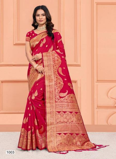 Pink Colour Plazzo Silk Vol 5 By Bunawat Wedding Wear Silk Sarees Manufacturers 1003