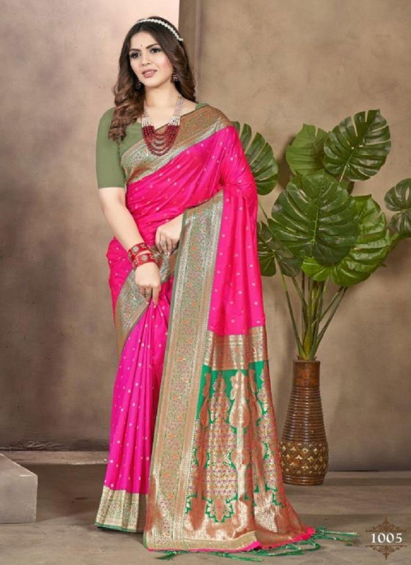 Pink Colour Priyavadhu By Bunawat Silk Wedding Sarees Wholesale Market In Surat With Price 1005