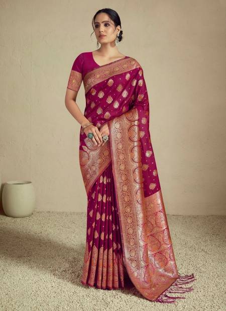 Pink Colour Pulkit By Bunawat Silk Wedding Sarees Wholesale Market In Surat 1004