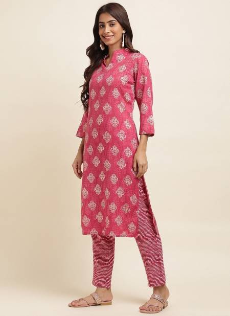 Pink Colour Raisin Magic Rayon Daily Wear Designer Kurti With Bottom Catalog OLSET0018