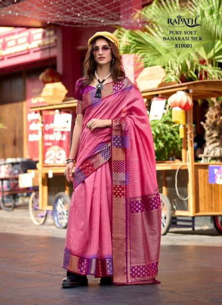 Pink Colour Rangoli Art By Rajpath Banarasi Silk Daily Wear Saree Wholesalers In Delhi 810001