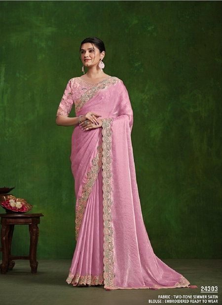 Pink Colour Ranjhana Mohmanthan By Mahotsav Designer Wedding Wear Online Saree Wholesale 24303