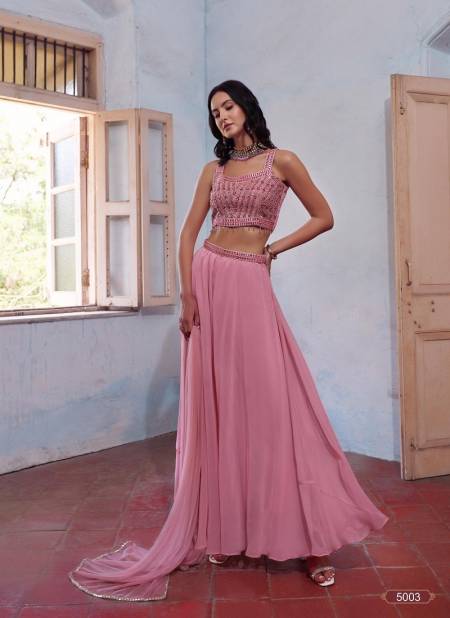 Pink Colour Readymade By Alizeh Desginer Party Wear Sharara Choli And Dupatta Exporters In India 5003