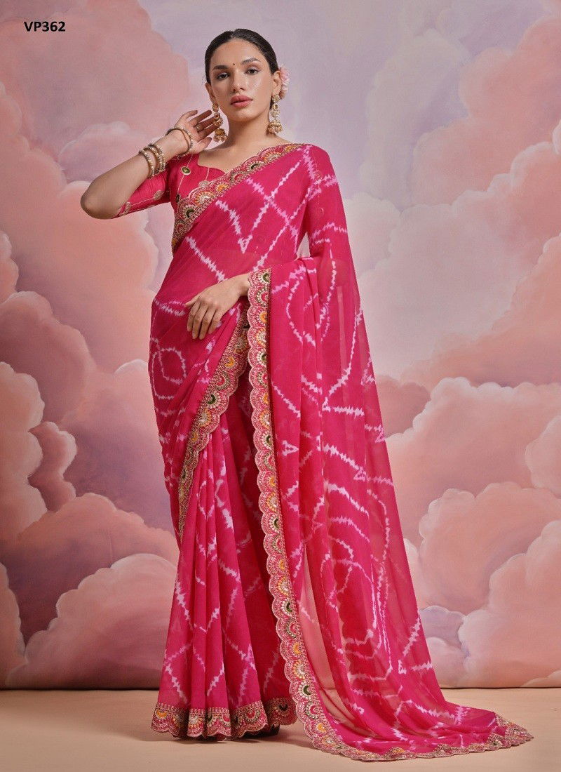 Pink Colour Ritu By Fashion Berry Georgette Printed Saree Wholesale Price In Surat VP362