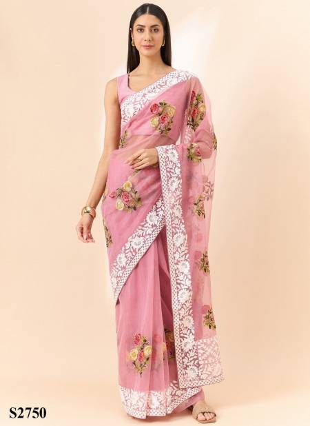 Pink Colour Roozal Vol 8 By Mahotsav Festive Designer Organza Wear Saree Surat Wholesale Market S2750