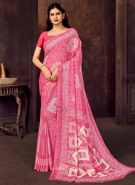 Pink Colour Ruchi Star Chiffon 73 Edition Regular Wear Wholesale Printed Sarees 15701-B