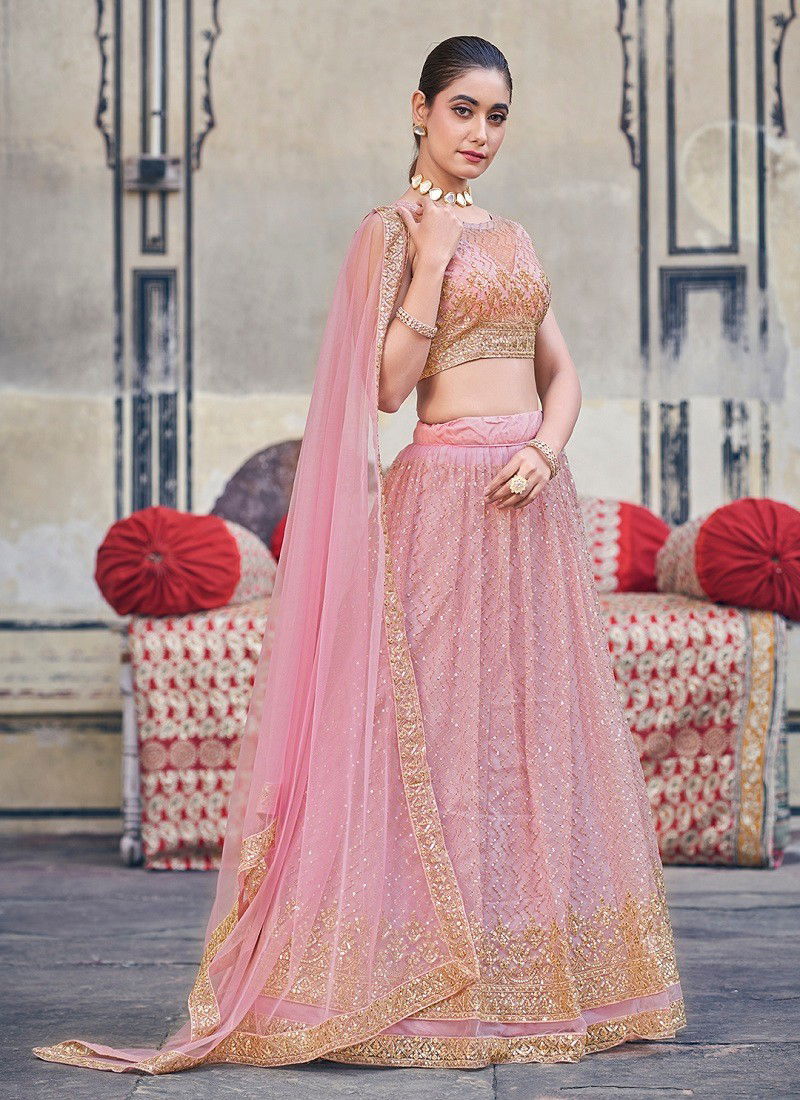 Pink Colour SS 166 Designer Wedding Wear Net Lehenga Choli Wholesale Market In Surat With Price GS3150