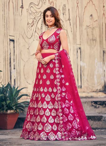 Pink Colour SS 167 Wedding Wear Net Lehenga Choli Wholesale Clothing Suppliers In India GS3104