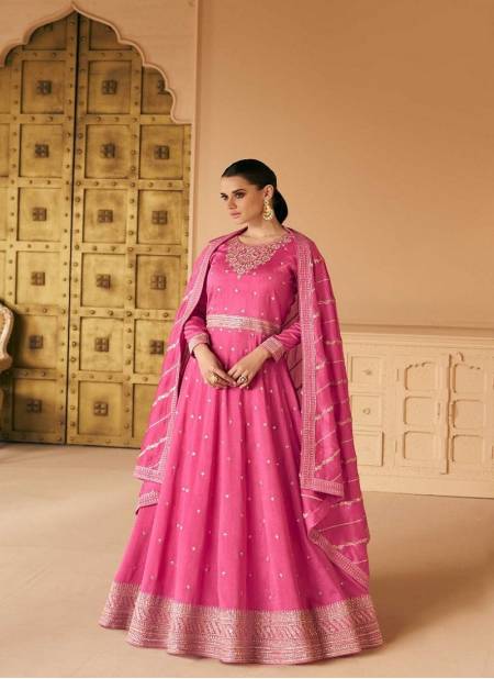 Pink Colour Safar By Aashirwad Gown Catalog 9639