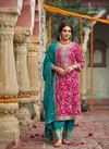 Pink Colour Sangit By Eba Chinon Wedding wear Ready Made Suits Orders In India 1787